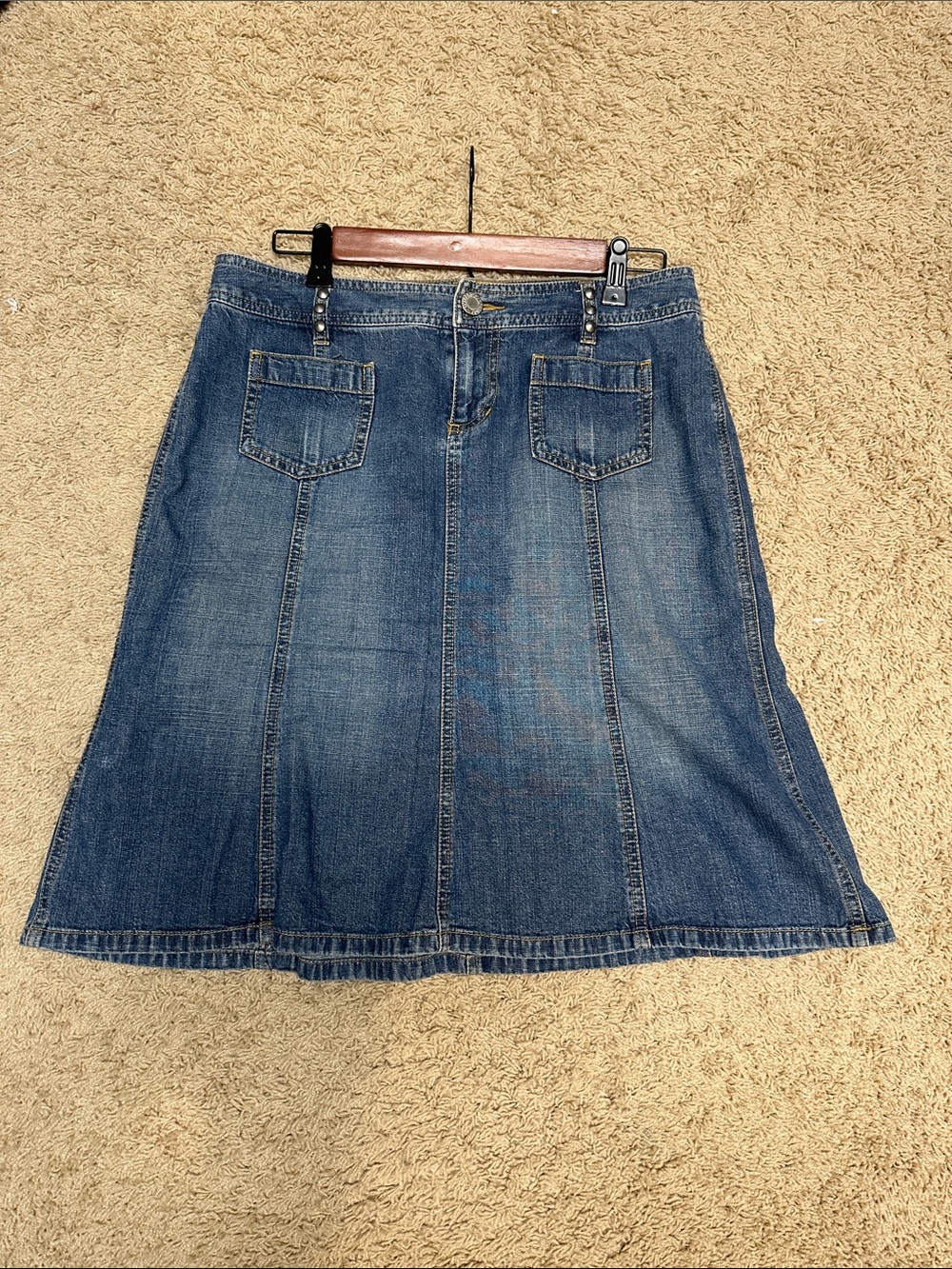 Denim A-Line Skirt - Blue